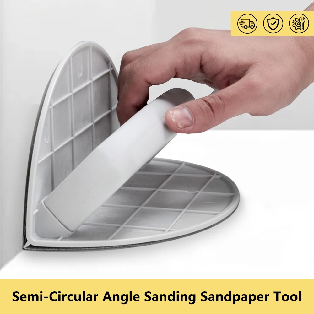 Detail Sander Corner - Multifuncional semi-circular ângulo lixa ferramenta auto-adesivo