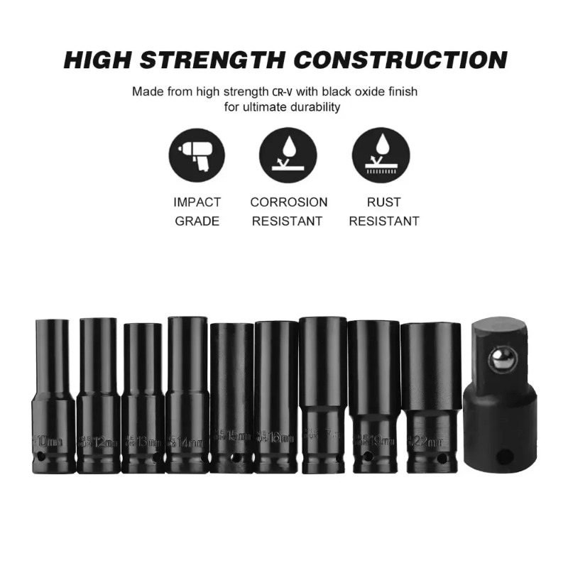 Conjunto de 10 Peças de Soquet - Power Tools Pneumatic avaliação e preço