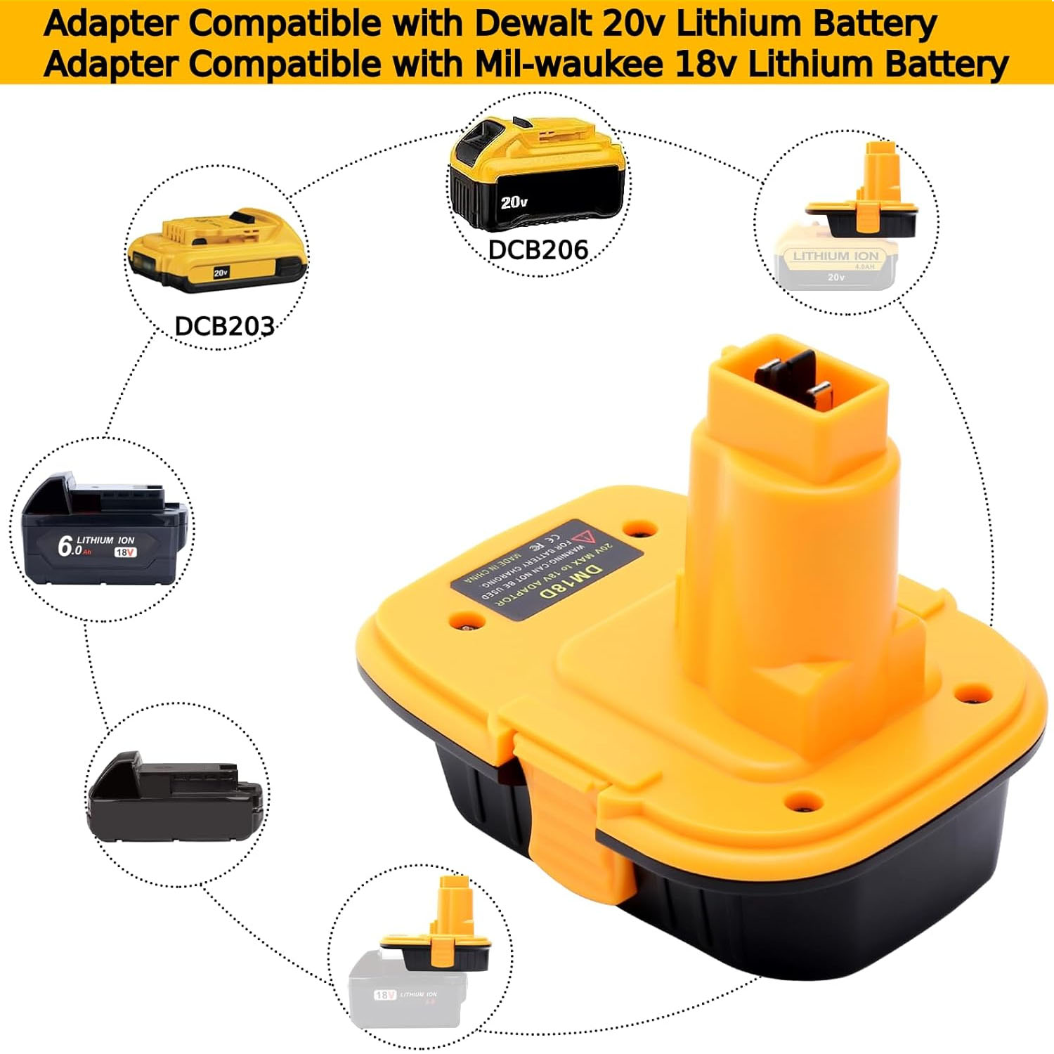 Adaptador de bateria dm18d com - Power Tools Battery Adapter avaliação e preço